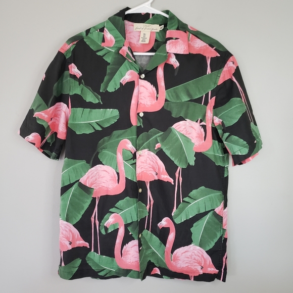 H&M Other - Men's H&M L.O.G.G. Flamingo Print Button Down Shirt